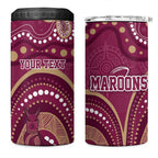 Personalized Australia QLD Rugby Indigenous Series 4 in 1 Can Cooler Tumbler Maroons Kangaroos