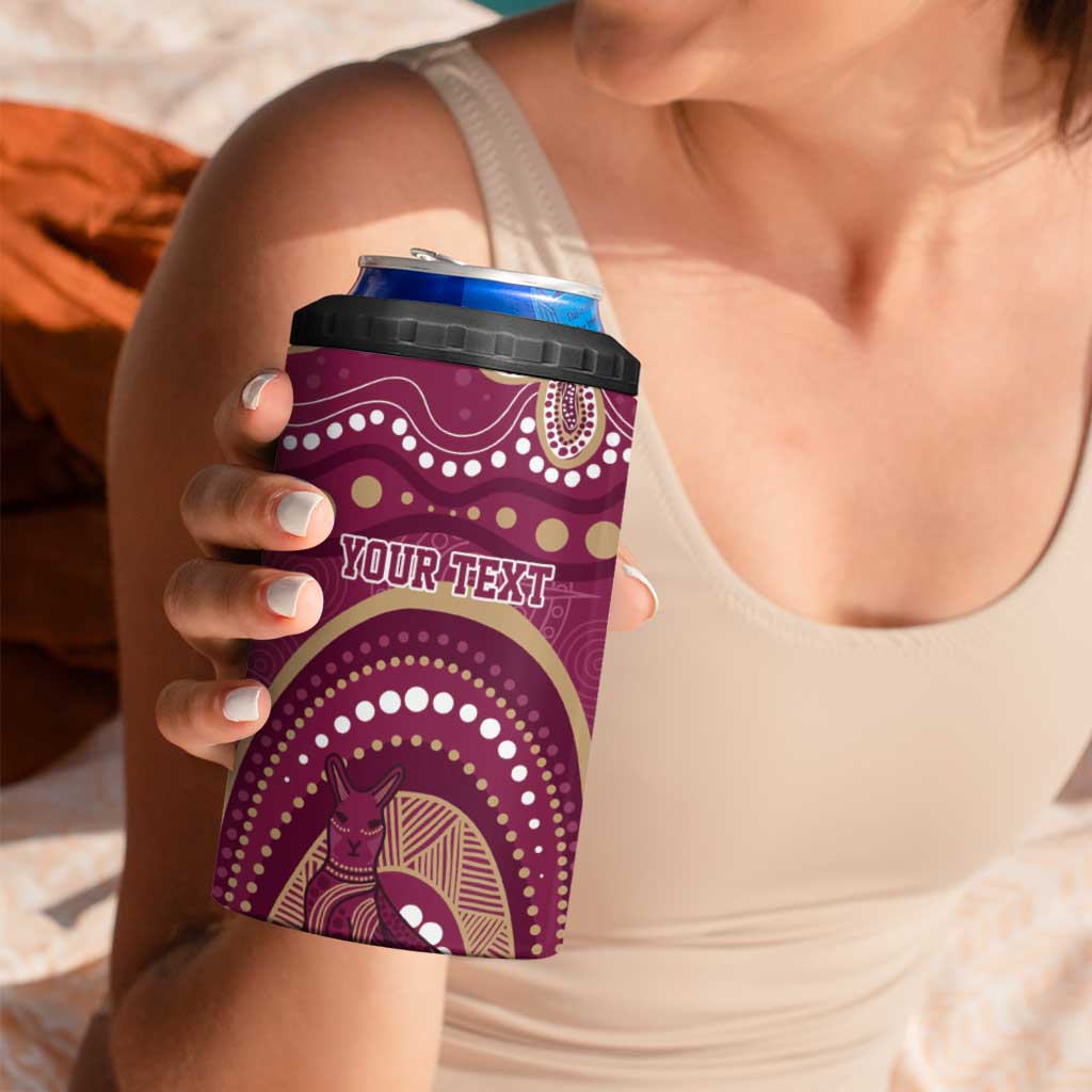 Personalized Australia QLD Rugby Indigenous Series 4 in 1 Can Cooler Tumbler Maroons Kangaroos