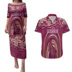 Personalized Australia QLD Rugby Indigenous Series Couples Matching Puletasi and Hawaiian Shirt Maroons Kangaroos