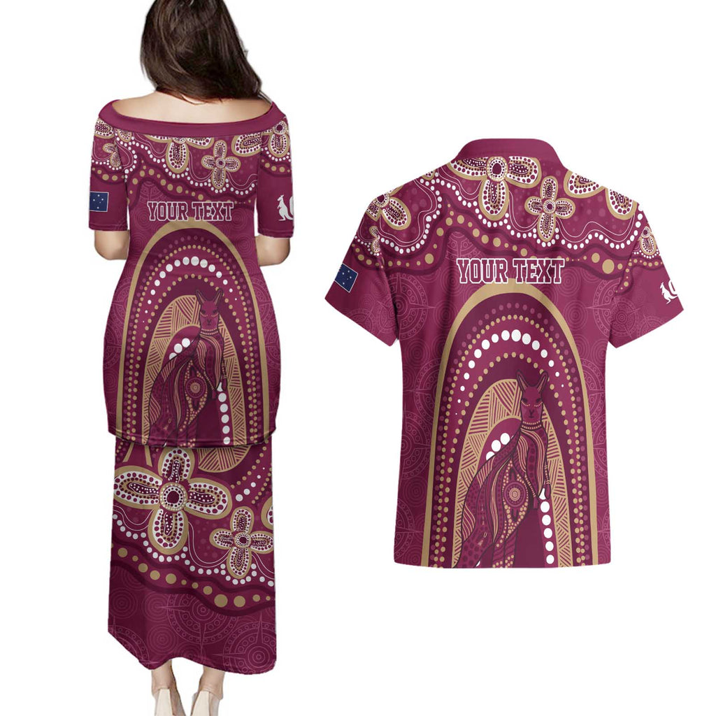 Personalized Australia QLD Rugby Indigenous Series Couples Matching Puletasi and Hawaiian Shirt Maroons Kangaroos