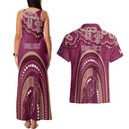 Personalized Australia QLD Rugby Indigenous Series Couples Matching Tank Maxi Dress and Hawaiian Shirt Maroons Kangaroos