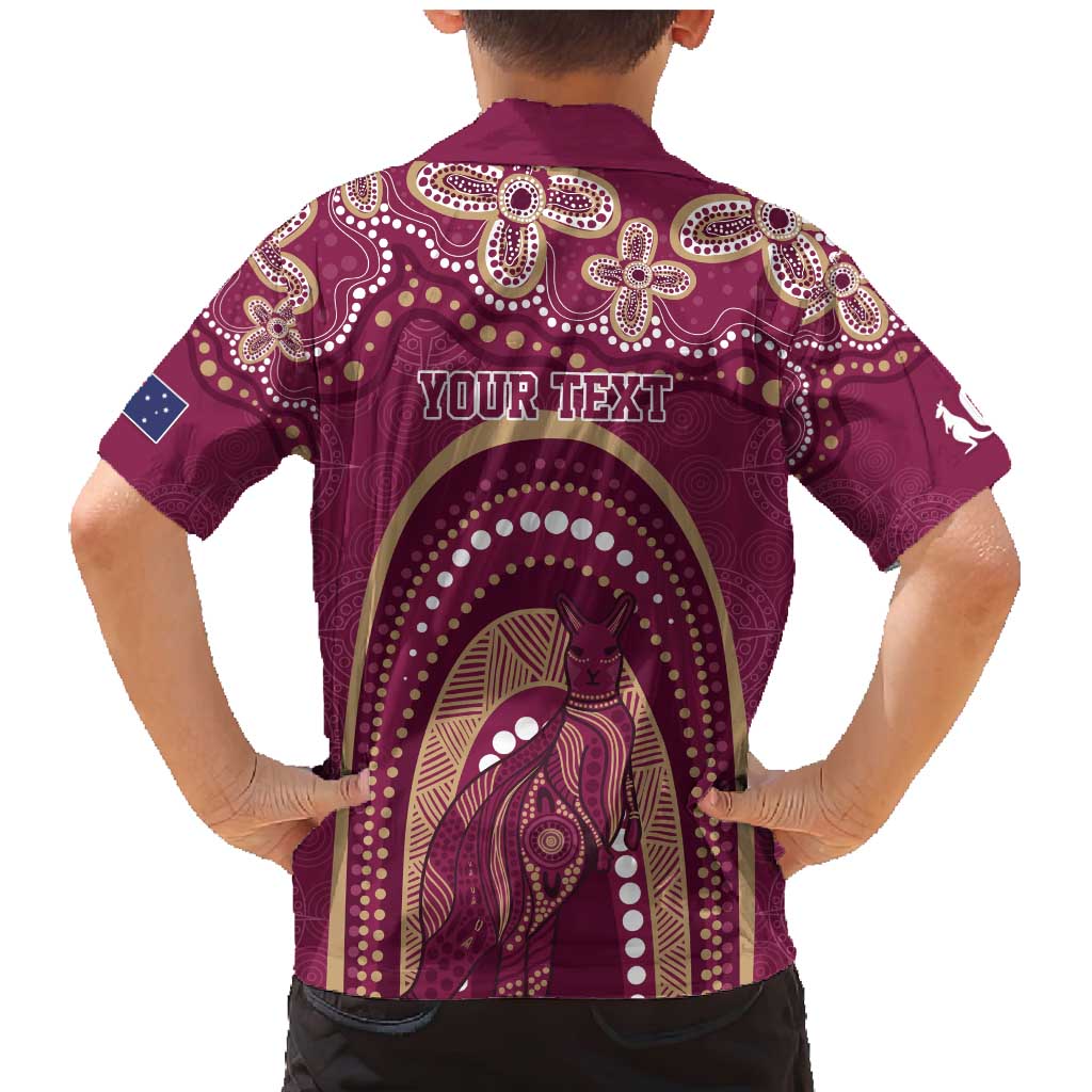 Personalized Australia QLD Rugby Indigenous Series Family Matching Mermaid Dress and Hawaiian Shirt Maroons Kangaroos