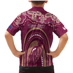 Personalized Australia QLD Rugby Indigenous Series Family Matching Mermaid Dress and Hawaiian Shirt Maroons Kangaroos