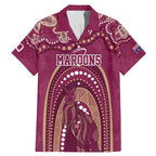 Personalized Australia QLD Rugby Indigenous Series Family Matching Mermaid Dress and Hawaiian Shirt Maroons Kangaroos