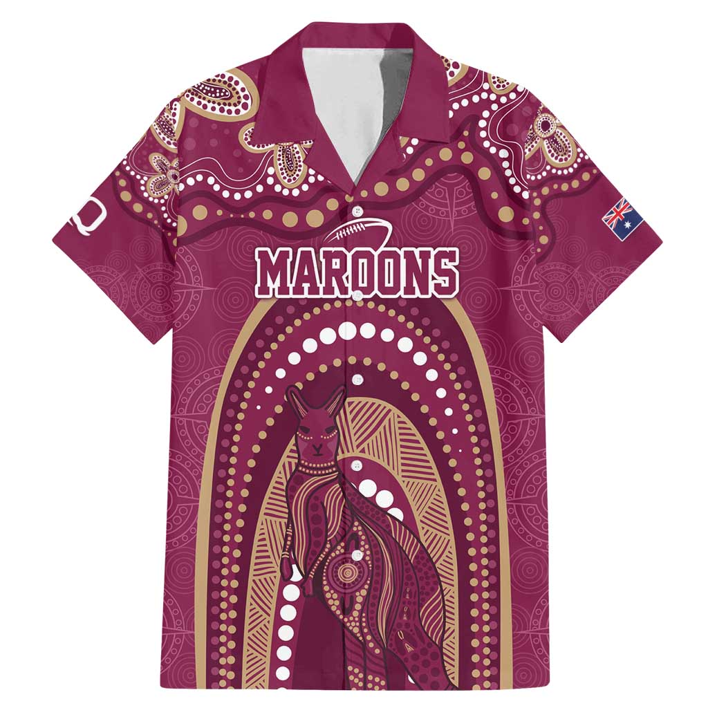 Personalized Australia QLD Rugby Indigenous Series Family Matching Mermaid Dress and Hawaiian Shirt Maroons Kangaroos