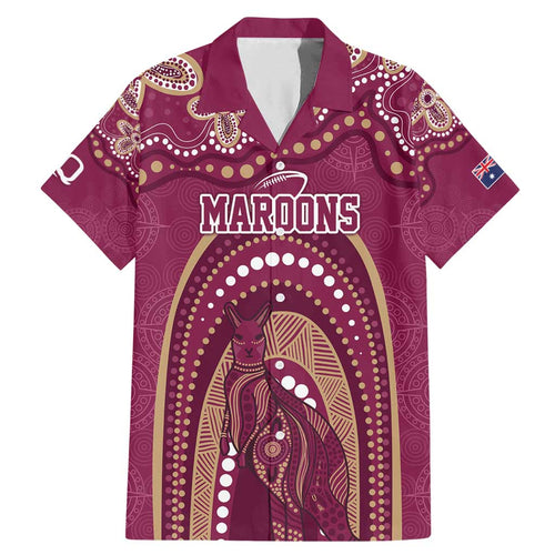 Personalized Australia QLD Rugby Indigenous Series Family Matching Mermaid Dress and Hawaiian Shirt Maroons Kangaroos