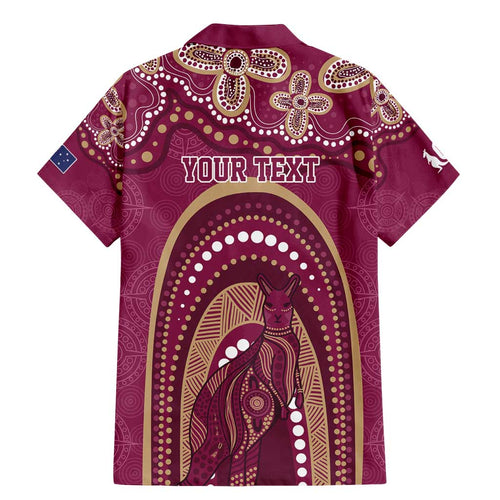Personalized Australia QLD Rugby Indigenous Series Family Matching Mermaid Dress and Hawaiian Shirt Maroons Kangaroos