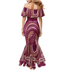 Personalized Australia QLD Rugby Indigenous Series Family Matching Mermaid Dress and Hawaiian Shirt Maroons Kangaroos