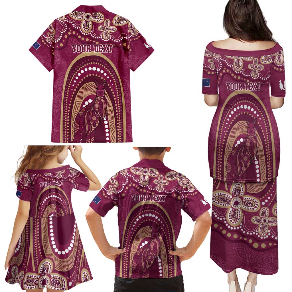 Personalized Australia QLD Rugby Indigenous Series Family Matching Puletasi and Hawaiian Shirt Maroons Kangaroos