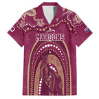 Personalized Australia QLD Rugby Indigenous Series Family Matching Puletasi and Hawaiian Shirt Maroons Kangaroos