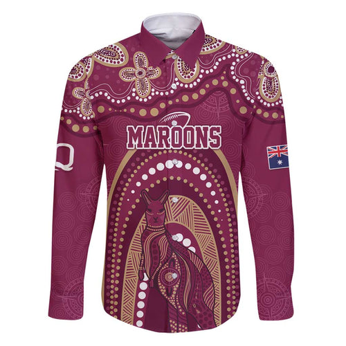 Personalized Australia QLD Rugby Indigenous Series Family Matching Puletasi and Hawaiian Shirt Maroons Kangaroos
