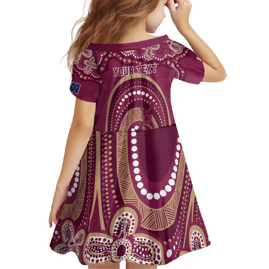 Personalized Australia QLD Rugby Indigenous Series Family Matching Summer Maxi Dress and Hawaiian Shirt Maroons Kangaroos