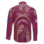 Personalized Australia QLD Rugby Indigenous Series Family Matching Summer Maxi Dress and Hawaiian Shirt Maroons Kangaroos
