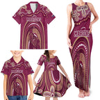 Personalized Australia QLD Rugby Indigenous Series Family Matching Tank Maxi Dress and Hawaiian Shirt Maroons Kangaroos