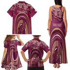 Personalized Australia QLD Rugby Indigenous Series Family Matching Tank Maxi Dress and Hawaiian Shirt Maroons Kangaroos