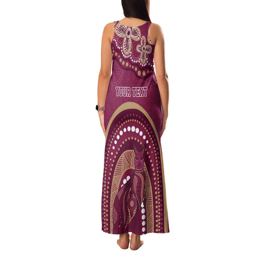 Personalized Australia QLD Rugby Indigenous Series Family Matching Tank Maxi Dress and Hawaiian Shirt Maroons Kangaroos