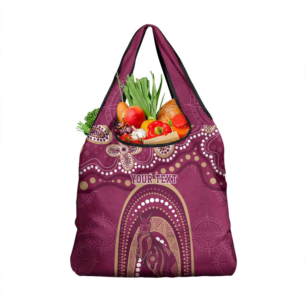Personalized Australia QLD Rugby Indigenous Series Grocery Bag Maroons Kangaroos