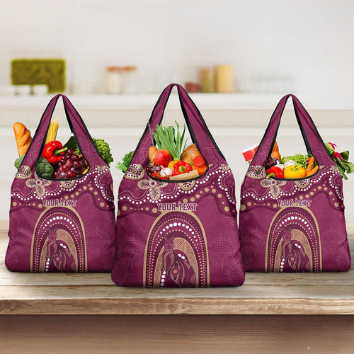 Personalized Australia QLD Rugby Indigenous Series Grocery Bag Maroons Kangaroos