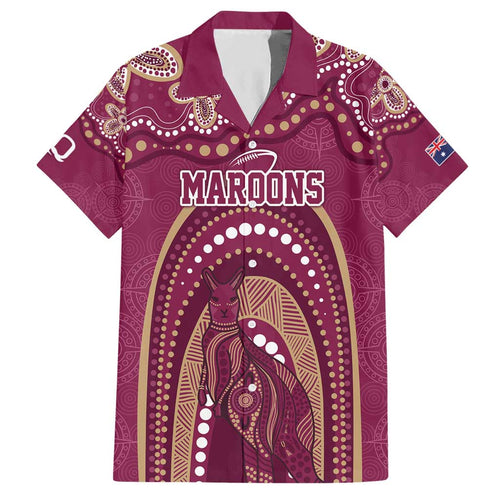 Personalized Australia QLD Rugby Indigenous Series Hawaiian Shirt Maroons Kangaroos