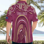 Personalized Australia QLD Rugby Indigenous Series Hawaiian Shirt Maroons Kangaroos