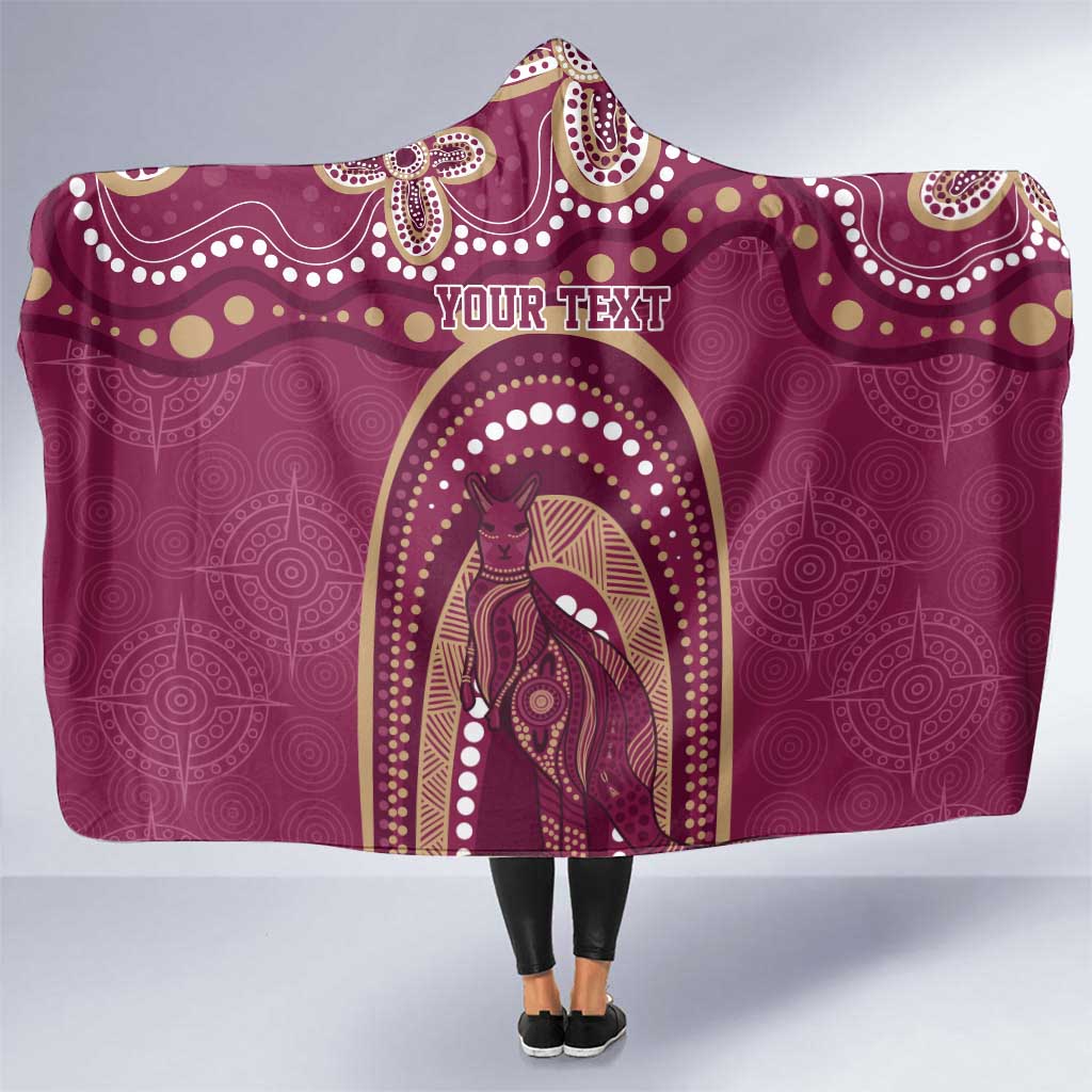 Personalized Australia QLD Rugby Indigenous Series Hooded Blanket Maroons Kangaroos