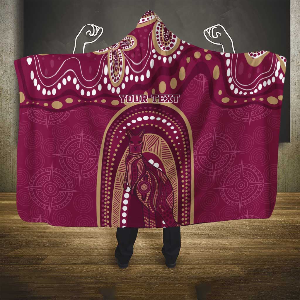 Personalized Australia QLD Rugby Indigenous Series Hooded Blanket Maroons Kangaroos