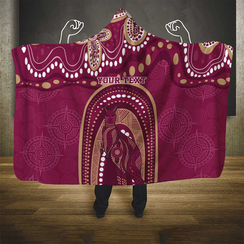 Personalized Australia QLD Rugby Indigenous Series Hooded Blanket Maroons Kangaroos