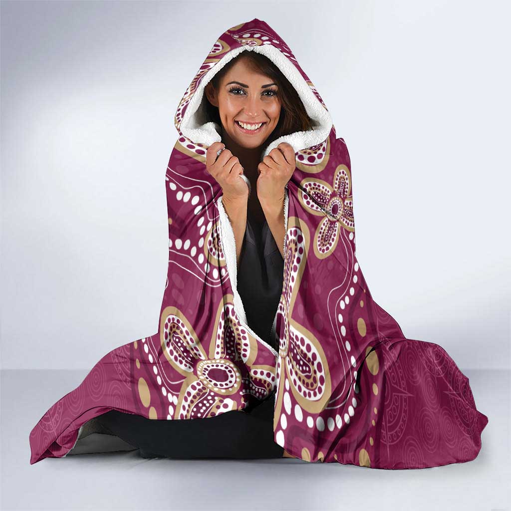 Personalized Australia QLD Rugby Indigenous Series Hooded Blanket Maroons Kangaroos