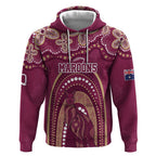 Personalized Australia QLD Rugby Indigenous Series Hoodie Maroons Kangaroos