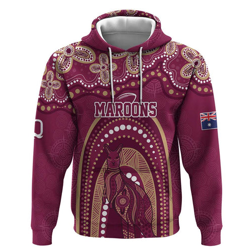 Personalized Australia QLD Rugby Indigenous Series Hoodie Maroons Kangaroos