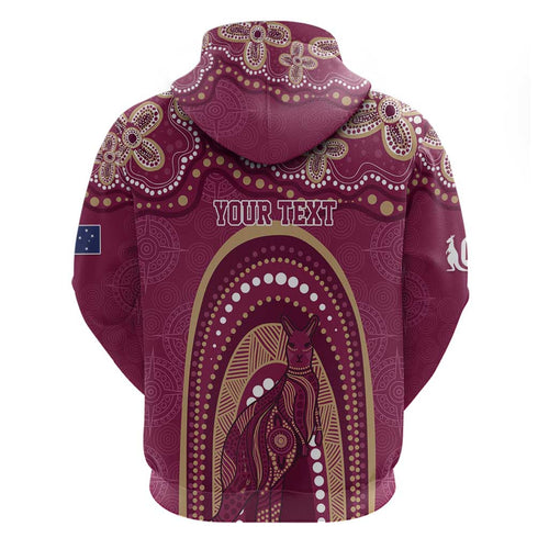 Personalized Australia QLD Rugby Indigenous Series Hoodie Maroons Kangaroos