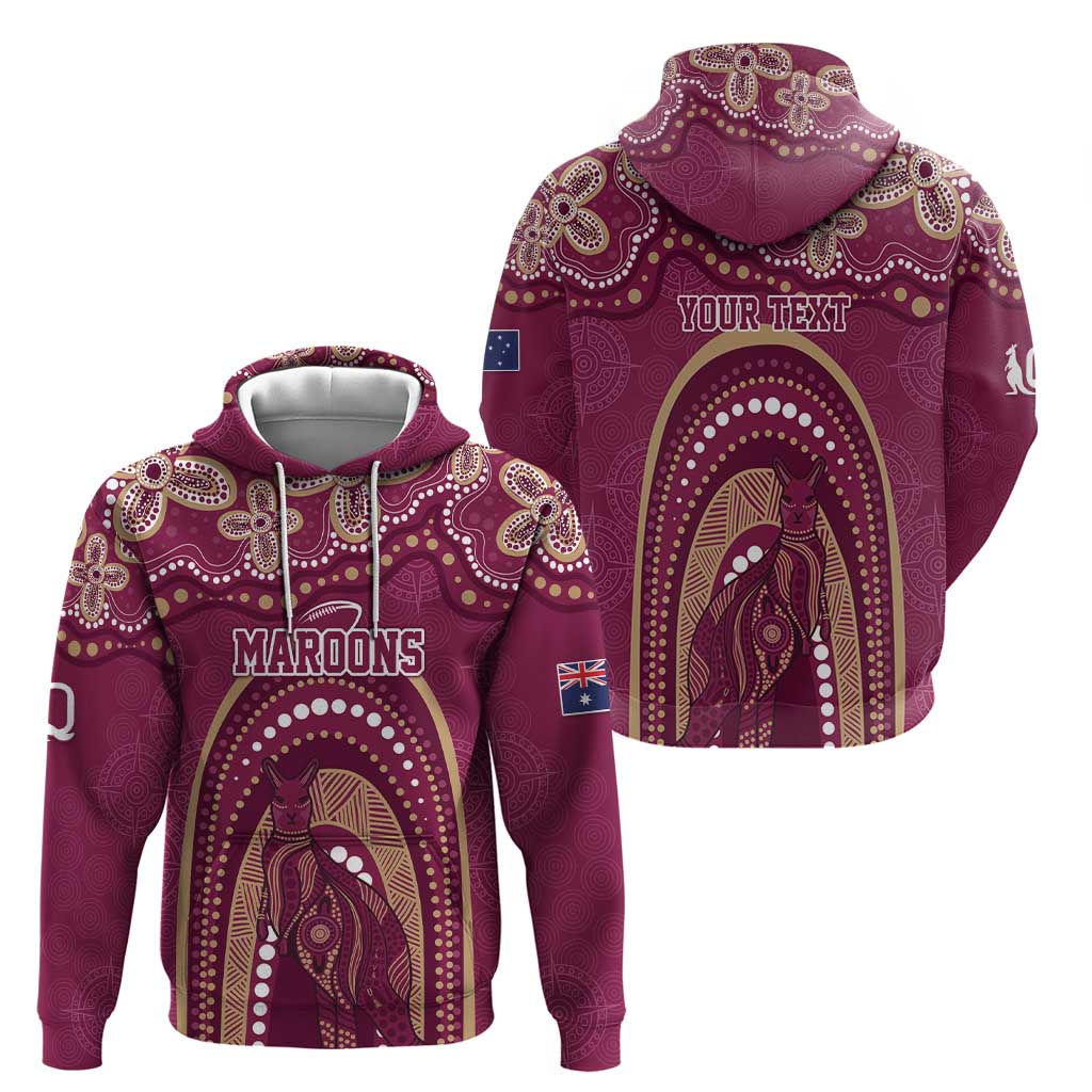 Personalized Australia QLD Rugby Indigenous Series Hoodie Maroons Kangaroos