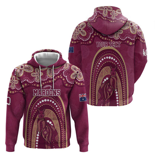 Personalized Australia QLD Rugby Indigenous Series Hoodie Maroons Kangaroos
