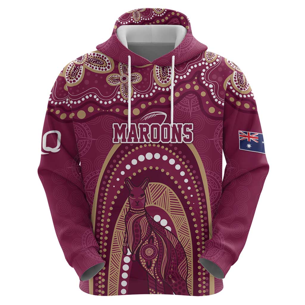 Personalized Australia QLD Rugby Indigenous Series Hoodie Maroons Kangaroos