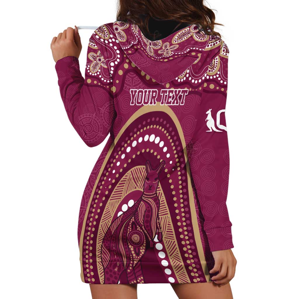Personalized Australia QLD Rugby Indigenous Series Hoodie Dress Maroons Kangaroos