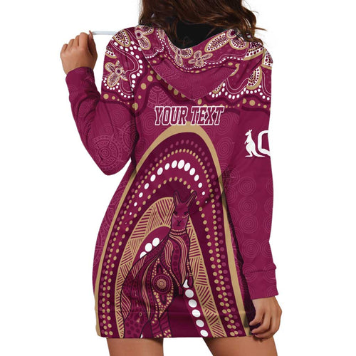 Personalized Australia QLD Rugby Indigenous Series Hoodie Dress Maroons Kangaroos