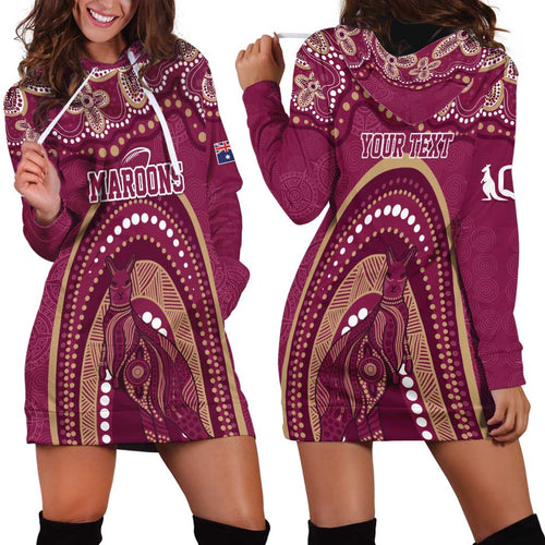Personalized Australia QLD Rugby Indigenous Series Hoodie Dress Maroons Kangaroos