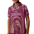 Personalized Australia QLD Rugby Indigenous Series Kid Polo Shirt Maroons Kangaroos
