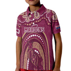 Personalized Australia QLD Rugby Indigenous Series Kid Polo Shirt Maroons Kangaroos