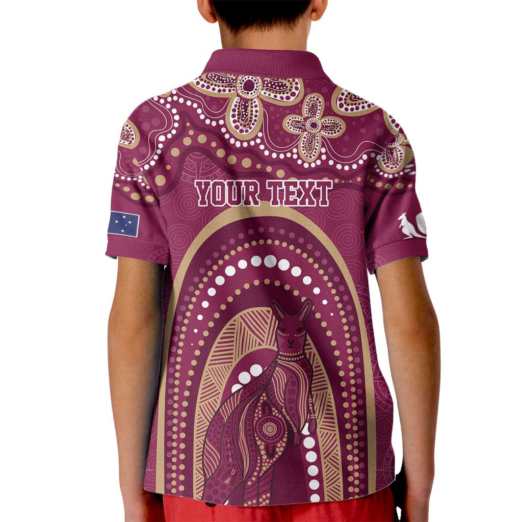 Personalized Australia QLD Rugby Indigenous Series Kid Polo Shirt Maroons Kangaroos