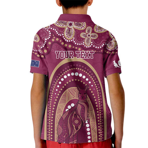 Personalized Australia QLD Rugby Indigenous Series Kid Polo Shirt Maroons Kangaroos