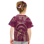 Personalized Australia QLD Rugby Indigenous Series Kid T Shirt Maroons Kangaroos