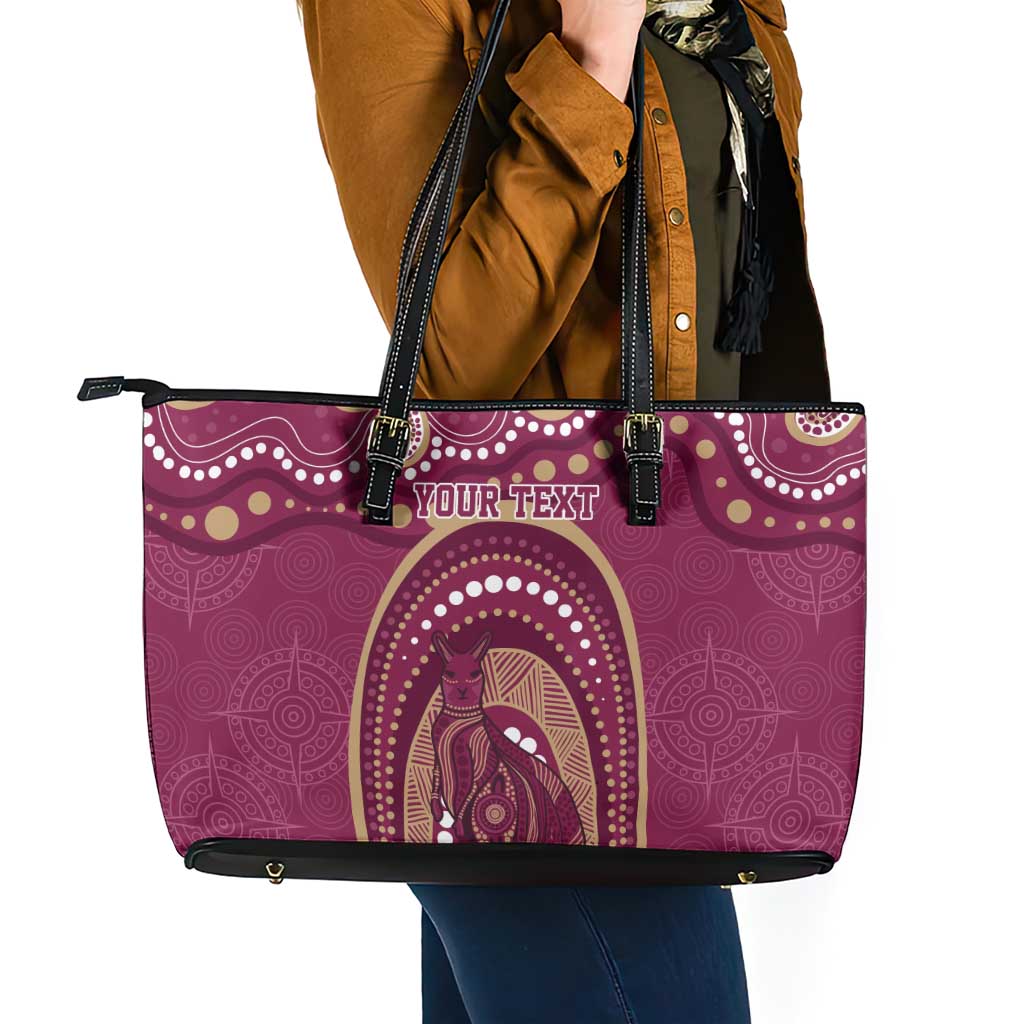 Personalized Australia QLD Rugby Indigenous Series Leather Tote Bag Maroons Kangaroos