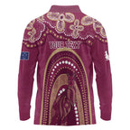 Personalized Australia QLD Rugby Indigenous Series Long Sleeve Polo Shirt Maroons Kangaroos
