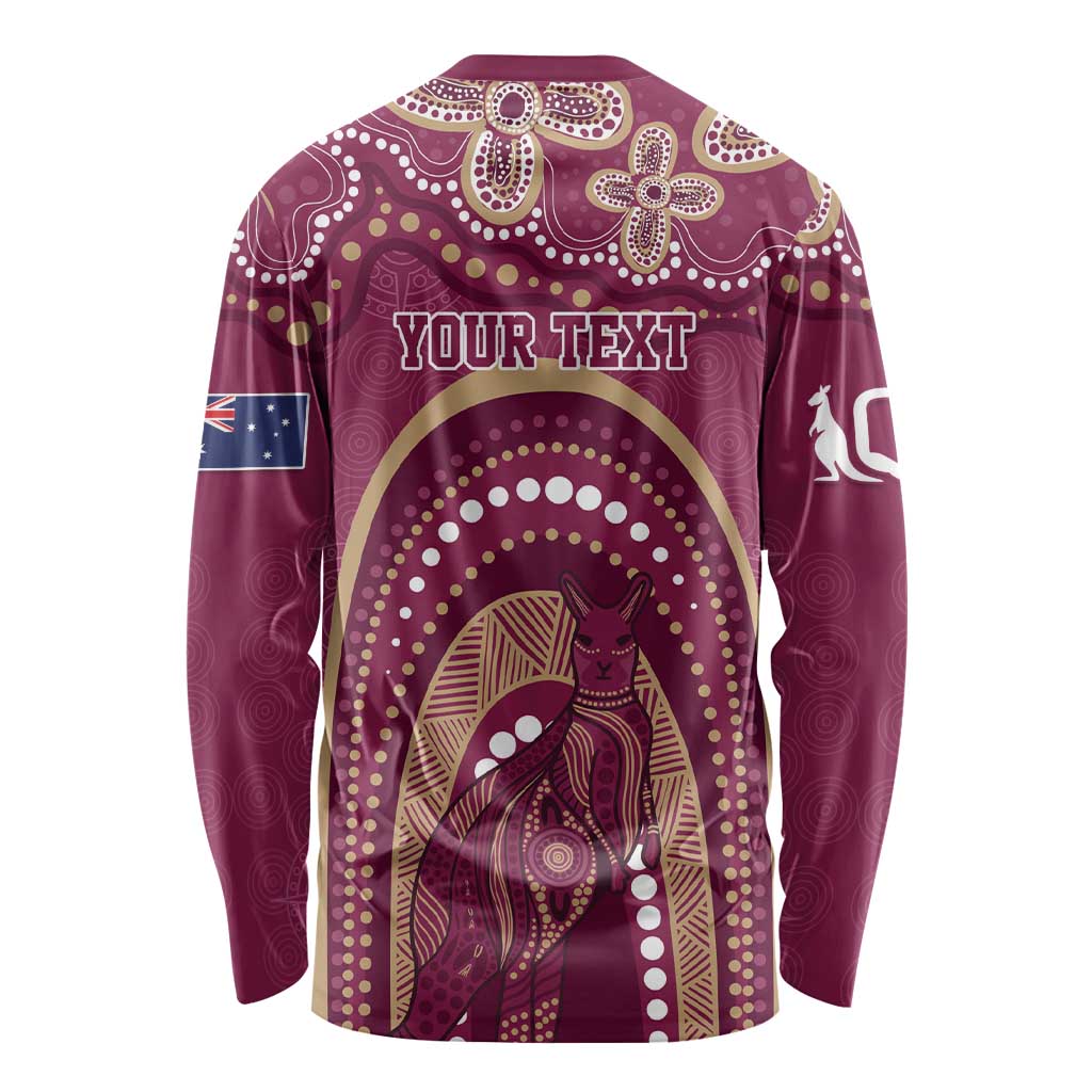 Personalized Australia QLD Rugby Indigenous Series Long Sleeve Shirt Maroons Kangaroos