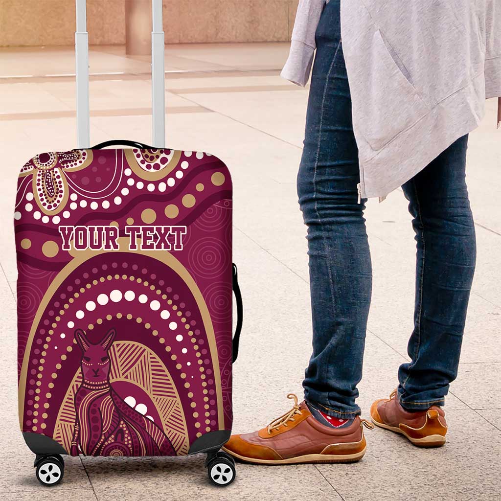 Personalized Australia QLD Rugby Indigenous Series Luggage Cover Maroons Kangaroos