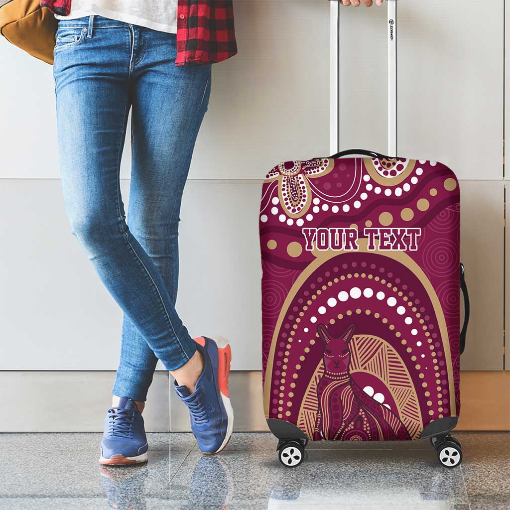 Personalized Australia QLD Rugby Indigenous Series Luggage Cover Maroons Kangaroos