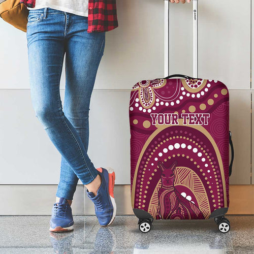 Personalized Australia QLD Rugby Indigenous Series Luggage Cover Maroons Kangaroos