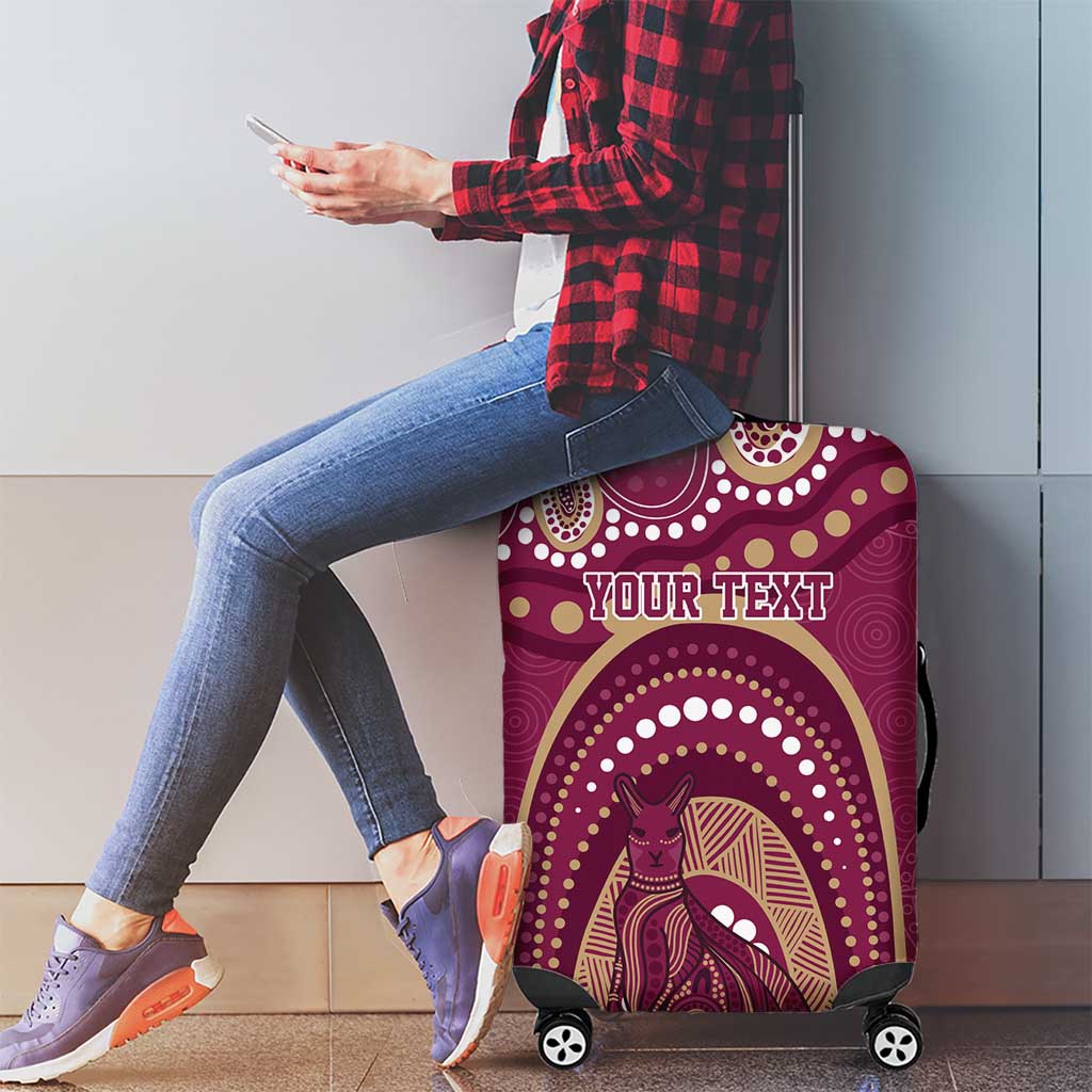 Personalized Australia QLD Rugby Indigenous Series Luggage Cover Maroons Kangaroos