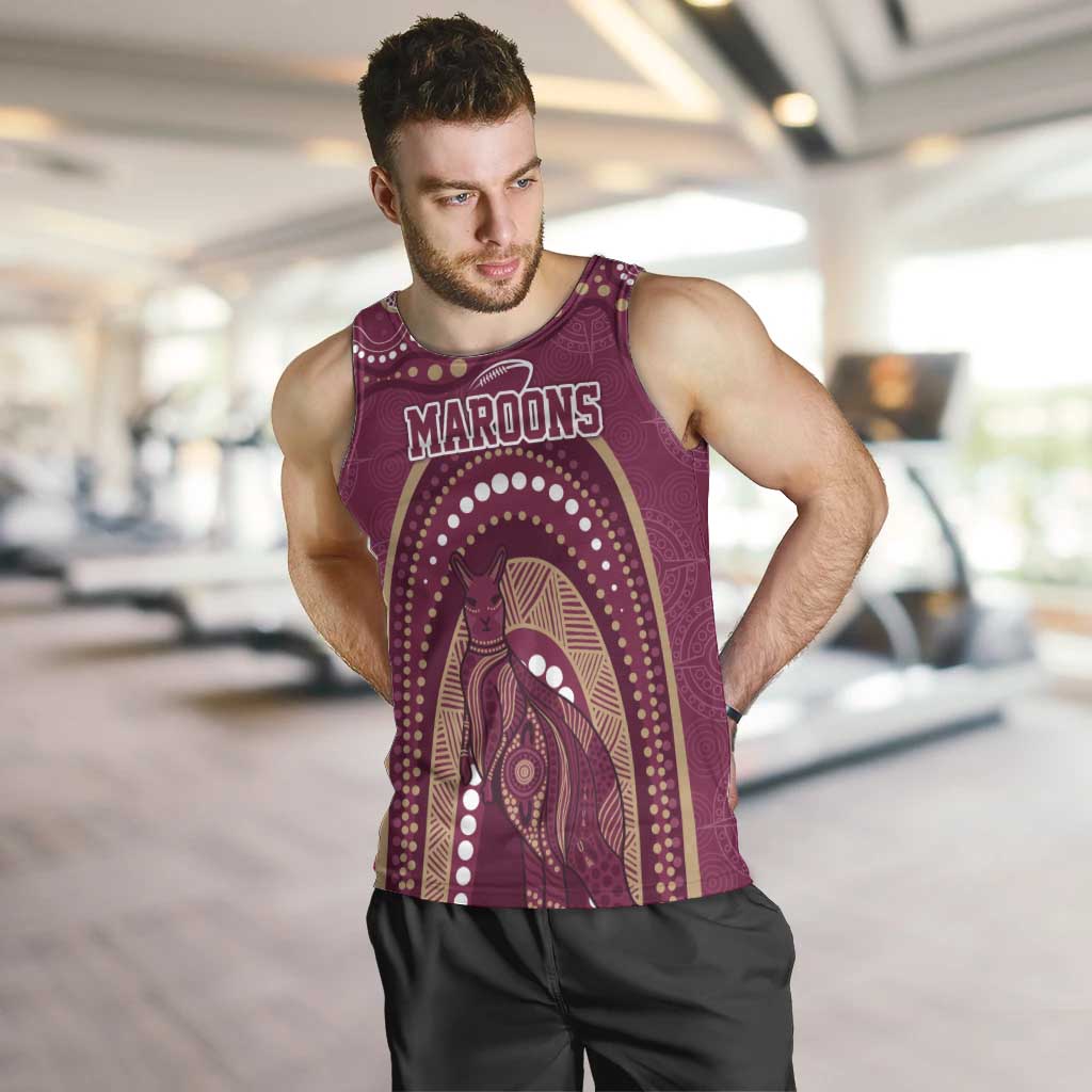Personalized Australia QLD Rugby Indigenous Series Men Tank Top Maroons Kangaroos